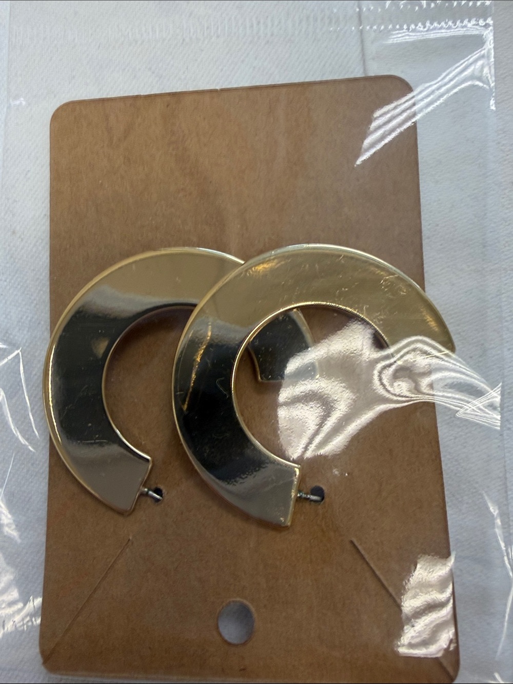 J. Crew Polished Gold Crescent Hoop Earrings